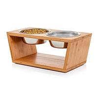 Pawfect Pets Support surélevé pour gamelle pour Chien - 17,8 cm - Gamelle surélevée pour Chiens de Taille Moyenne - Mangeoire pour Animaux de Compagnie avec Quatre gamelles en Acier Inoxydable