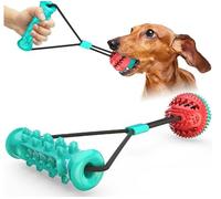 PAWFECT TOYS Jouet à mâcher en TPR pour chien avec corde et boule de fixation - Jouet interactif à tirer de guerre - Durable et couineur pour les races de petite, moyenne et grande taille - Nettoyage