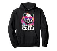 Pawfectly Queer Panda avec Lunettes de Soleil Drapeau bisexuel Sweat à Capuche