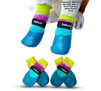 PawFlex Chaussettes imperméables pour chien Pawz douces pour intérieur/extérieur avec fond caoutchouté | Grip en silicone antidérapant à l'intérieur de la manchette pour éviter de se tordre ou de