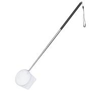 Pawfly Épuisette pour Aquarium 10 cm, Filet pour Poisson avec Long Manche Extensible en Acier Inoxydable et Maillage Fin Rond Doux pour Crevettes, Résidus de Nourriture, Bac à Poisson et Bassin, Noir