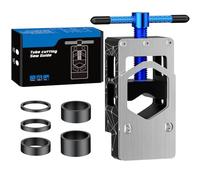 Pawfly Guide de Scie pour Vélo Route/Montagne Fourche Potence Tige de Selle Guide de Coupe Réglable avec Entretoises Carbone 3-20 mm Outil de Coupe pour Tubes en Fibre de Carbone & Alliage d'Aluminium