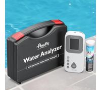 Pawfly Kit Test Eau Numérique 7 en 1 50 Bandelettes Test Spa Testeur Eau Piscine Numérique pH Dureté Totale Chlore Total Chlore Libre Alcalinité Totale Acide Cyanurique et Brome