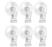 Pawfly Lot de 6 ventouses d'aquarium avec clips - En plastique transparent - Outil d'alimentation pour poissons - Feuilles de plantes - Algues - Support d'alimentation pour légumes - Accessoire