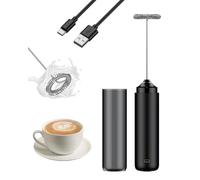 Pawfly Mousseur à lait rechargeable avec fouet en acier inoxydable mousseur à main puissant pour cappuccino latte matcha chocolat chaud mélangeur électrique portable