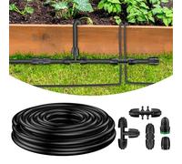 Pawfly Tuyau d'irrigation goutte-à-goutte 13/16 mm (rouleau de 7,6 m), conduite principale en PVC flexible pour systèmes d'irrigation de jardin avec 5 connecteurs à barbelés