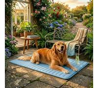Pawfroste Dog Cooling Mat, Breathable Ice Silk Cooling Pad for Dogs and Cats, Washable Portable Pet Cool Mat for Summer Heat, Ideal for Dog Crates, Beds and Cars, Multi-Size Colourful (Blue, S)