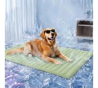 Pawfroste Tapis Rafraichissant Pour Chien - Refroidissement Rapide, Couverture Rafraîchissante Respirante, Tapis Lavable Pour Confort Estival, Idéal Pour Niche, Cage Voyages (Vert, M-91*58cm)