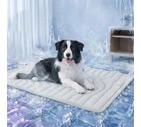Pawfroste Tapis Rafraichissant Pour Chien - Refroidissement Rapide, Couverture Rafraîchissante Respirante, Tapis Lavable Pour Confort Estival, Idéal Pour Niche, Cage Voyages (Gris, M-91*58cm)