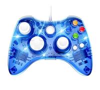 PAWHITS Manette Filaire Xbox 360 Filaire GamePad Contrôleur de Jeu avec Double Vibration, Bleu