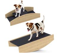 PawHut 2-en-1 bascule pour chiens, bascule d'agilité pour chiens en bois, rampe d'agilité pour chiens de petite et moyenne taille, moins de 15 kg, pour l'équilibre, la confiance en soi, 80 x 39,5 x 20