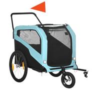 Pawhut 2 - en - 1 remorque pour chien, remorque pour vélo pour chien, chariot pour chien avec réflecteur, chariot pour chien jusqu