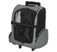 PawHut 2 en 1 Trolley Chariot Sac à Dos Sac de Transport à roulettes pour Chien Chat Gris