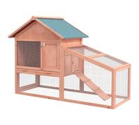 PawHut 2étages Cage à Lapin Ext. Cage à Cochon d'Inde 144x64.5x100cm