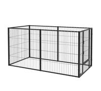 PawHut 6 Panel Adjustable Dog Park Adjustable Dog Run Dog Fence Steel Frame Dog Fence 82,5-150x79x81 cm Black