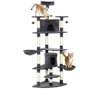 PawHut 79" Arbre à Chat Grand Chat condo Meubles Multi-Niveaux Gris foncé
