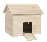PawHut Abri pour Canards avec Toit Ouvrant 100 x 82,5 x 91 cm Naturel | Ventilation, Porte-Rampe, Maison pour Oies, Poulailler Robuste pour 2-4 Animaux, Nettoyage Simplifié, en Bois