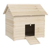PawHut Abri pour Canards en Bois avec Toit ouvrant, 100 x 82,5 x 91 cm - Maison pour Canards et oies avec Ventilation et Porte-Rampe - poulailler Robuste 2-4 Animaux, Nettoyage Facile, Bois Naturel