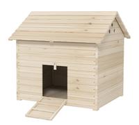 PawHut Abri pour canards maison pour canards avec toit ouvrant ventilation et porte-rampe 100 x 82,5 x 91 cm bois naturel