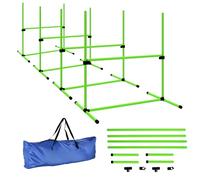 PawHut Agility Lot de 4 obstacles d'agilité pour chien - Hauteur réglable - Avec 4 obstacles - Sac de transport - Pour jeux d'entraînement - Vert