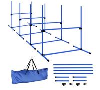 Pawhut Set agility pour chiens 4 obstacles professionnels, maintien au sol, sac fourni - Bleu/Noir