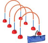 PawHut Agility Set Chiens 4 pièces remplissables Équipement d'agility pour l'entraînement des chiens Set de haies à enficher avec portes d'agilité réglables Sac de transport Accessoires d'entraînement
