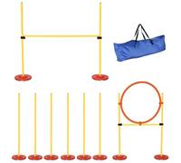 PawHut Agility Sport pour Chiens Équipement Complet Haies Slalom Jaune