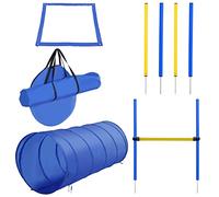 PawHut Agility Sport pour Chiens Équipement Complet Obstacles Bleu Jaune