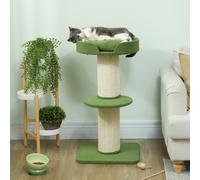 PawHut Arbre à chat 91cm Arbre de jeu avec lit pour chat, plateforme laine d'agneau vert