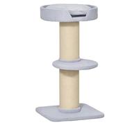 PawHut Arbre à Chat Arbre à Chat Arbre à Jeu griffoir avec Plateforme sisal Peluche Bleu Clair 45 x 45 x 91 cm