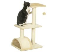 PawHut Arbre à Chat Arbre à Grimper griffoir pour Chat Hauteur 72 cm Balle Suspendue crème