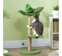 PawHut Arbre à chat arbre à grimper pour chat centre d'activités hauteur 83 cm avec griffoir en jute, balles jouets, plates-formes en peluche - vert Description:Transformez votre espace avec l'arbre à
