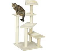 PawHut Arbre à chat avec colonnes de sisal, arbre à chat, arbre à grimper pour chats, beige, 50 x 50 x 100 cm
