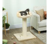 PawHut Arbre à chat Design - Griffoir, Jeu Boule, Corde et Plateforme Peluche pour Chat <6kg | Aosom France