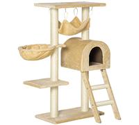 Arbre à chat griffoir arbre à grimper tour de jeu stable à plusieurs niveaux centre d'activités hauteur 98 cm beige