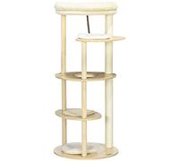 PawHut Arbre à Chat Griffoir avec Poteaux Sisal Plateforme 123,5 cm Beige