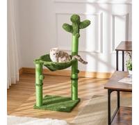 PawHut Arbre à chat griffoir forme cactus en sisal naturel hamac pompon suspendu - 40 x 40 x 96 cm vert Description:Vos chats adorent se faire les griffes sur le canapé ? Laissez-les jouer avec ce gri