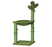 PawHut Arbre à Chat griffoir Forme Cactus en sisal Naturel hamac Pompon Suspendu - 40 x 40 x 96 cm Vert