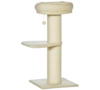 PawHut Arbre à Chat Griffoir Sisal Naturel 2 Plateformes Panier Beige