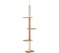 PawHut Arbre à chat Hauteur de plafond, 228-260 cm Arbre à chat réglable en hauteur Arbre à grimper pour chats avec 3 niveaux, arbre à chat, arbre de jeu Kaki