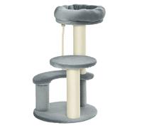 PawHut - Arbre à chat - Panneaux de particules classe E1 - 40x40x65 cm - Gris
