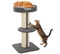 PawHut Arbre à chat Centre d'activités Cachemire Simple face 45 x 45 x 81 cm Gris
