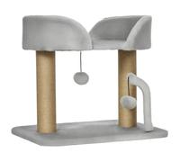 PawHut - Arbre à chat - Panneaux de particules - 48x38x42cm - Gris clair