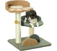 PawHut arbre à chat petit, 52 cm arbre à chat arbre à grimper avec 2 niveaux, arbre à chat avec balle de jeu, meuble pour chats, pour chats de moins de 5 kg, sisal