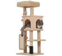 PawHut Arbre à Chat Tour de Jeux pour Chats Tapis Griffoir 104cm Beige