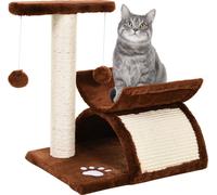 PawHut Arbre à chats Arbre à jeux Arbre à chats avec balle Marron L40 x l30 x H43 cm