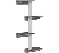 PawHut Arbre à chats mural Mur d'escalade Arbre à chats Meuble pour chats à fixer au mur Amusant à grimper pour les chats Montage mural Bois Gris clair+Beige 66 x 28 x 137 cm