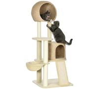 PawHut Arbre à Chats Style Cosy Chic Griffoir Sisal 60 x 60 x 150 cm Beige