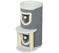 PawHut Arbre griffoir pour chats Arbre pour chats 76 cm avec lit 2 cavernes poteaux en sisal tapis balles de jeu gris