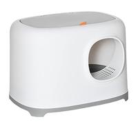 PawHut Bac à litière pour Chat Maison de Toilette fermée avec Couvercle et Pelle, Plastique (PP), 55L x 40l x 39H cm, Blanc